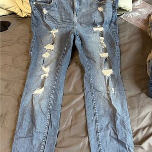 Distressed Blue Women's Skinny Jeans